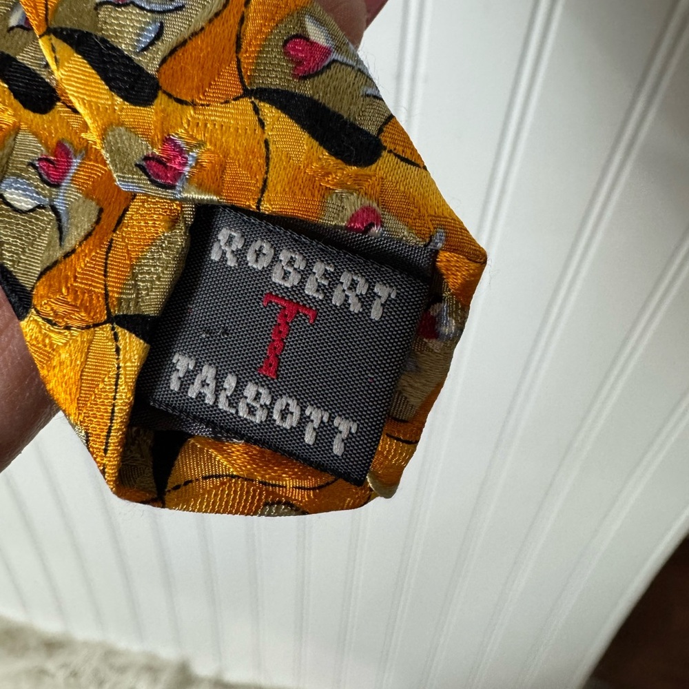 Robert Talbott Gold Geometric Pattern Tie - image 4